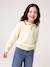 Pull polo fille manches longues écru - vertbaudet enfant 