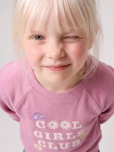 Meisjessweater met print zachtpaars - vertbaudet enfant 
