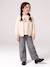 Sweat style teddy fille en molleton beige+gris chiné+marine - vertbaudet enfant 