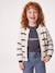Gebreid meisjesvest met lange mouwen ecru+lavendel+saliegroen - vertbaudet enfant 