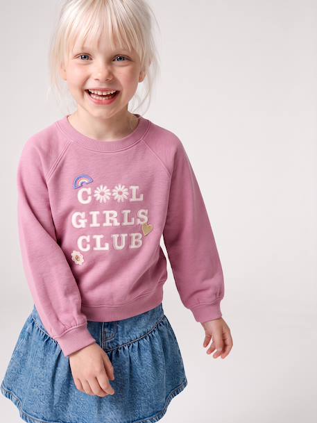 Meisjessweater met print zachtpaars - vertbaudet enfant 