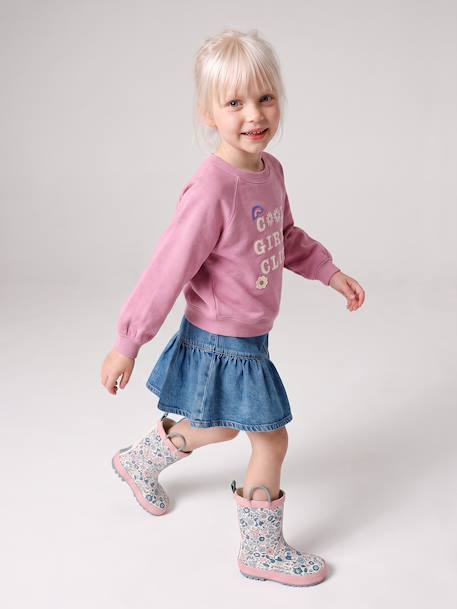 Meisjessweater met print zachtpaars - vertbaudet enfant 