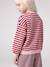 Meisjessweater met strepen ecru+rood - vertbaudet enfant 