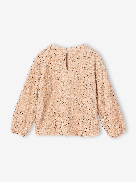 Sweat fille manches longues doré - vertbaudet enfant 