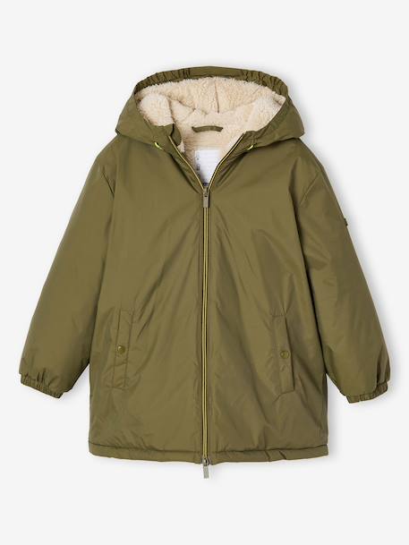 Lange windbreaker jongen olijf - vertbaudet enfant 