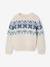 Jacquard trui voor jongens met ronde hals wit - vertbaudet enfant 