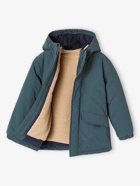 Parka 3 en 1 garçon amovible bleu ardoise+noix de pécan - vertbaudet enfant 