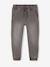 Pantalon jogger en denim effet molleton facile à enfiler garçon denim gris clair+stone - vertbaudet enfant 