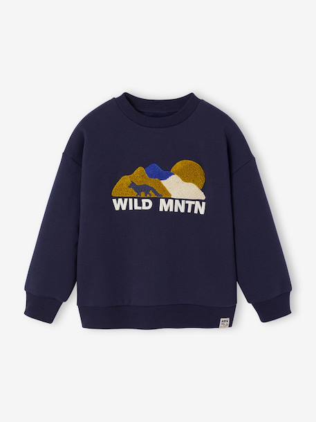 Sweater met ronde hals jongen marineblauw - vertbaudet enfant 