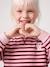Meisjessweater met strepen ecru+rood - vertbaudet enfant 