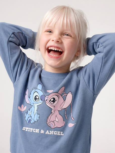 Sweater Lilo en Stitch voor meisjes chambrayblauw - vertbaudet enfant 