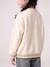 Sweater in bomberlook voor meisjes van fleece beige+gemêleerd grijs+marineblauw - vertbaudet enfant 