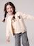 Sweat style teddy fille en molleton beige+gris chiné+marine - vertbaudet enfant 