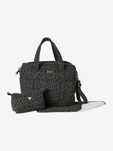 Sac à langer évolutif 24 ou 48h léopard personnalisable beige+kaki - vertbaudet enfant 