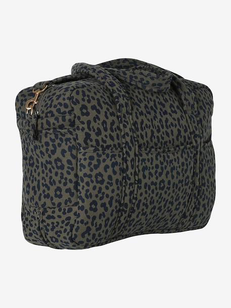 Sac à langer évolutif 24 ou 48h léopard personnalisable beige+kaki - vertbaudet enfant 