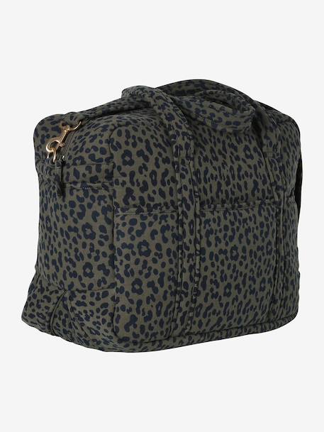 Sac à langer évolutif 24 ou 48h léopard personnalisable beige+kaki - vertbaudet enfant 