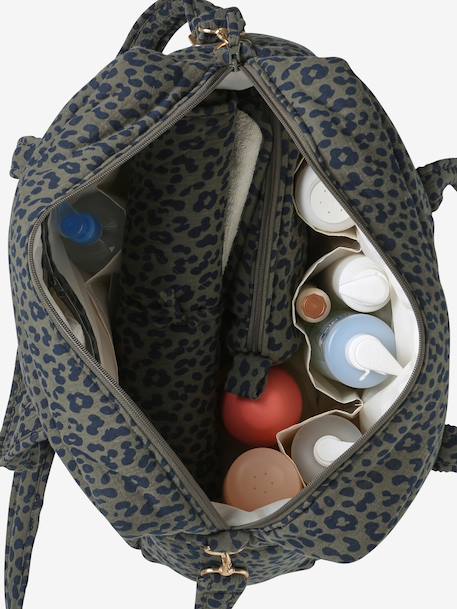 Sac à langer évolutif 24 ou 48h léopard personnalisable beige+kaki - vertbaudet enfant 