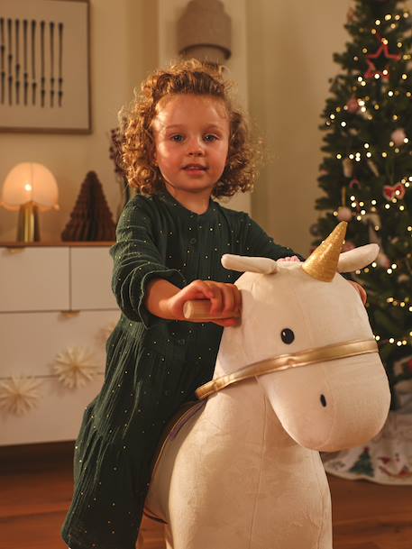 Cheval à roulettes en bois FSC® blanc+brun+marron - vertbaudet enfant 