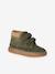 Baskets garçon cuir à scratchs beige+kaki+marine - vertbaudet enfant 