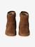 Leren meisjesboots met rits bruin+taupe - vertbaudet enfant 