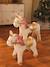 Cheval à roulettes en bois FSC® blanc+brun+marron - vertbaudet enfant 