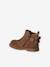 Eerste stap schoenen baby boots leer bruin+goudgeel+zwart - vertbaudet enfant 