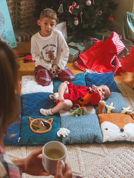 Zacht speelkleed CROQUE LA VIE beige+ecru+rood+sinaasappel+smaragdgroen - vertbaudet enfant 