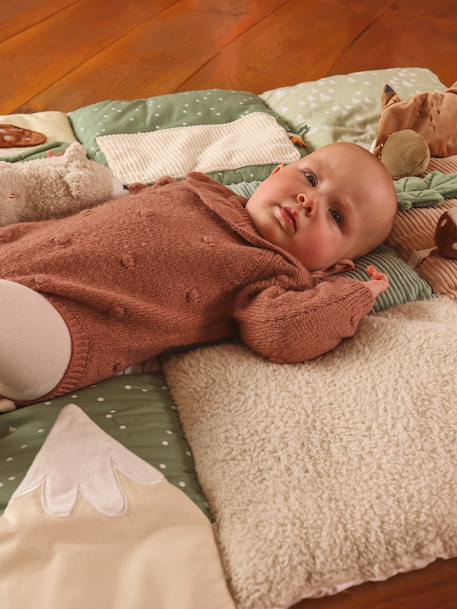Tapis d'éveil moelleux et ludique beige+écru+orange+rouge+vert émeraude - vertbaudet enfant 
