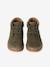 Hoge leren sneakers met veters voor jongens beige+kaki+marineblauw - vertbaudet enfant 