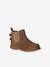 Boots bébé fille cuir zippées jaune d'or+marron+noir - vertbaudet enfant 