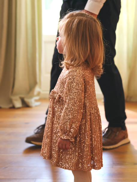 Festliches Baby Kleid mit Pailletten goud+zilver - vertbaudet enfant 