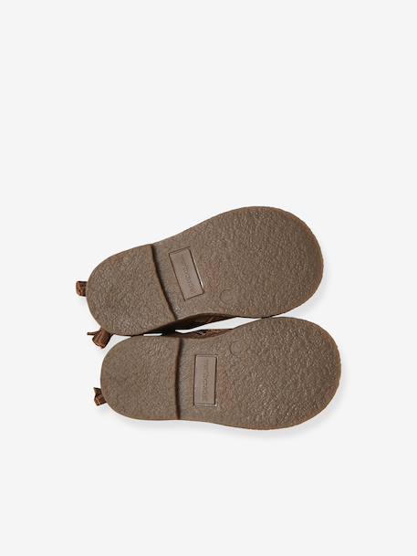 Boots bébé fille cuir zippées jaune d'or+marron+noir - vertbaudet enfant 
