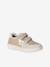 Meisjessneakers leer met klittenband beige+bruin+goudgeel+oudroze - vertbaudet enfant 