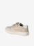 Meisjessneakers leer met klittenband beige+bruin+goudgeel+oudroze - vertbaudet enfant 