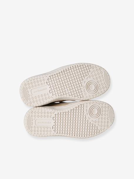 Meisjessneakers leer met klittenband beige+bruin+goudgeel+oudroze - vertbaudet enfant 