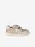 Meisjessneakers leer met klittenband beige+bruin+goudgeel+oudroze - vertbaudet enfant 