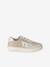 Meisjessneakers van leer met veters beige+bruin+goudgeel - vertbaudet enfant 