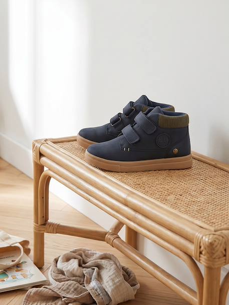 Jongensboots met straps kaki+marineblauw - vertbaudet enfant 