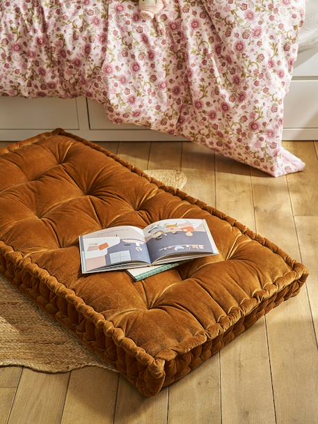 Matelas de sol en velours 60 x 120 cm caramel+rose - vertbaudet enfant 