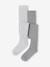 Lot de 2 paires de collants en maille côtelée fille bleu nuit+gris chiné+marron - vertbaudet enfant 