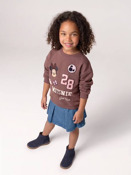 Minnie sweater voor meisjes chocoladebruin - vertbaudet enfant 