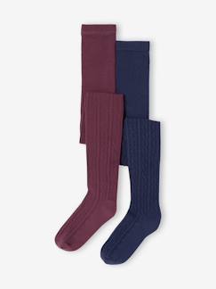 Meisje-Set met 2 paar maillots met fantasie in tricot voor baby