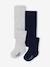 Lot de 2 paires de collants en maille côtelée bébé fille marine+noix de pécan - vertbaudet enfant 