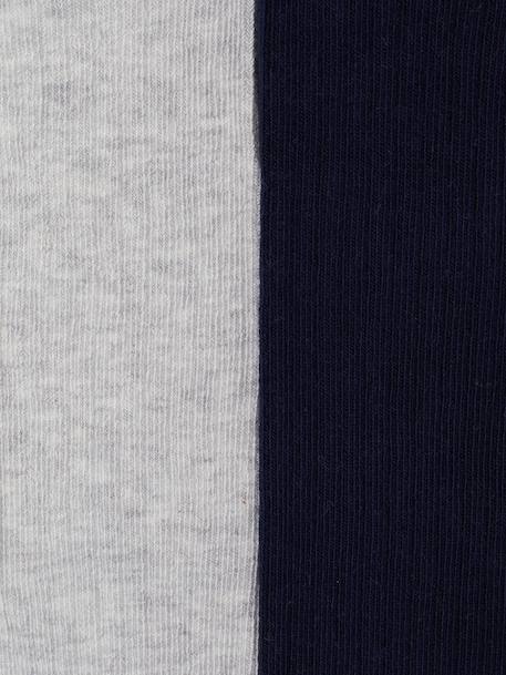 Set met 2 paar maillots in geribd tricot voor babymeisje marineblauw+pecannoot - vertbaudet enfant 