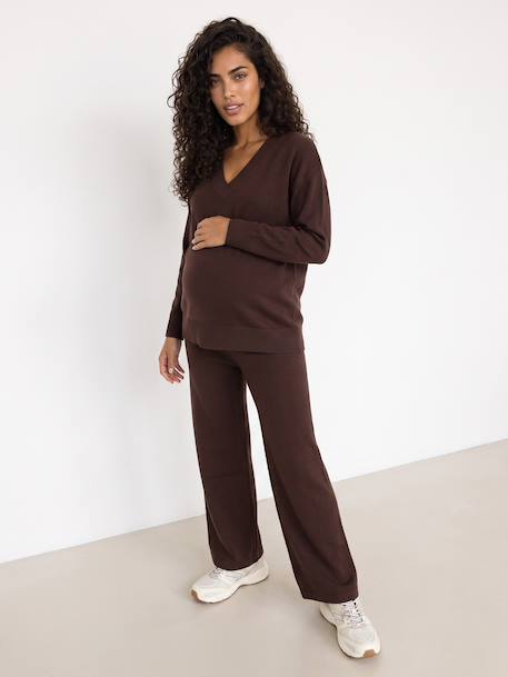 Zwangerschapsset met broek chocoladebruin - vertbaudet enfant 