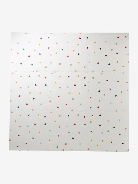 Groot tapijt met 9 schuimtegels beige+ecru+meerkleurig+rood+rozen+zachtpaars - vertbaudet enfant 