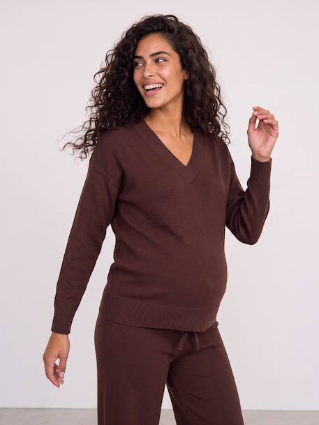Zwangerschapsset met broek chocoladebruin - vertbaudet enfant 