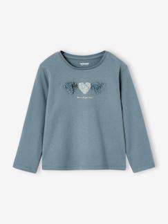 Meisje-T-shirt voor meisjes met hartjesprint en lange mouwen