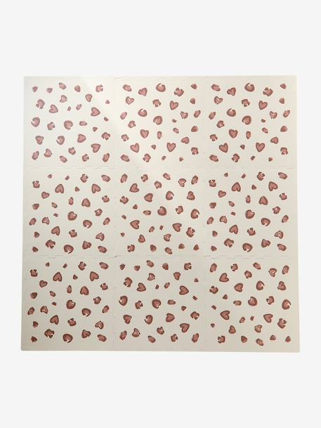 Grand tapis 9 dalles en mousse beige+écru+mauve+rose+rouge - vertbaudet enfant 