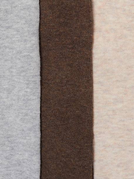 3 paar tricot maillots voor baby's beige+donkerbruin+ecru+oudroze+Wit/lichtroze/grijs chiné - vertbaudet enfant 